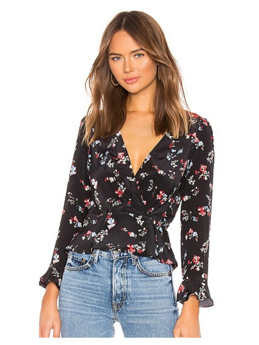 🆕️ TANYA TAYLOR 100% Silk Clio Top Black Floral Garden Girl Coquette Sz Small